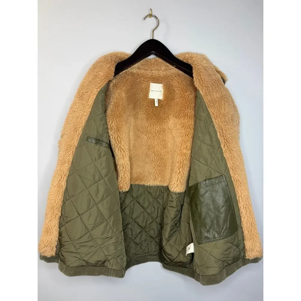 Avec Les Filles Sherpa Trim Corduroy Jacket Oversized Blue Women's S
